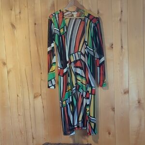 NYC Geometric Rasta Mesh Cover Up